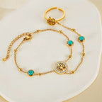 Baum des Lebens Hand-kette mit Ring