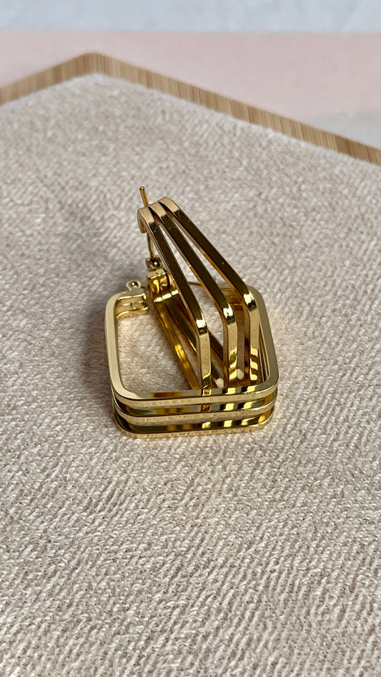Geometrische Dreifach-Creolen | Stilvoller Schmuck