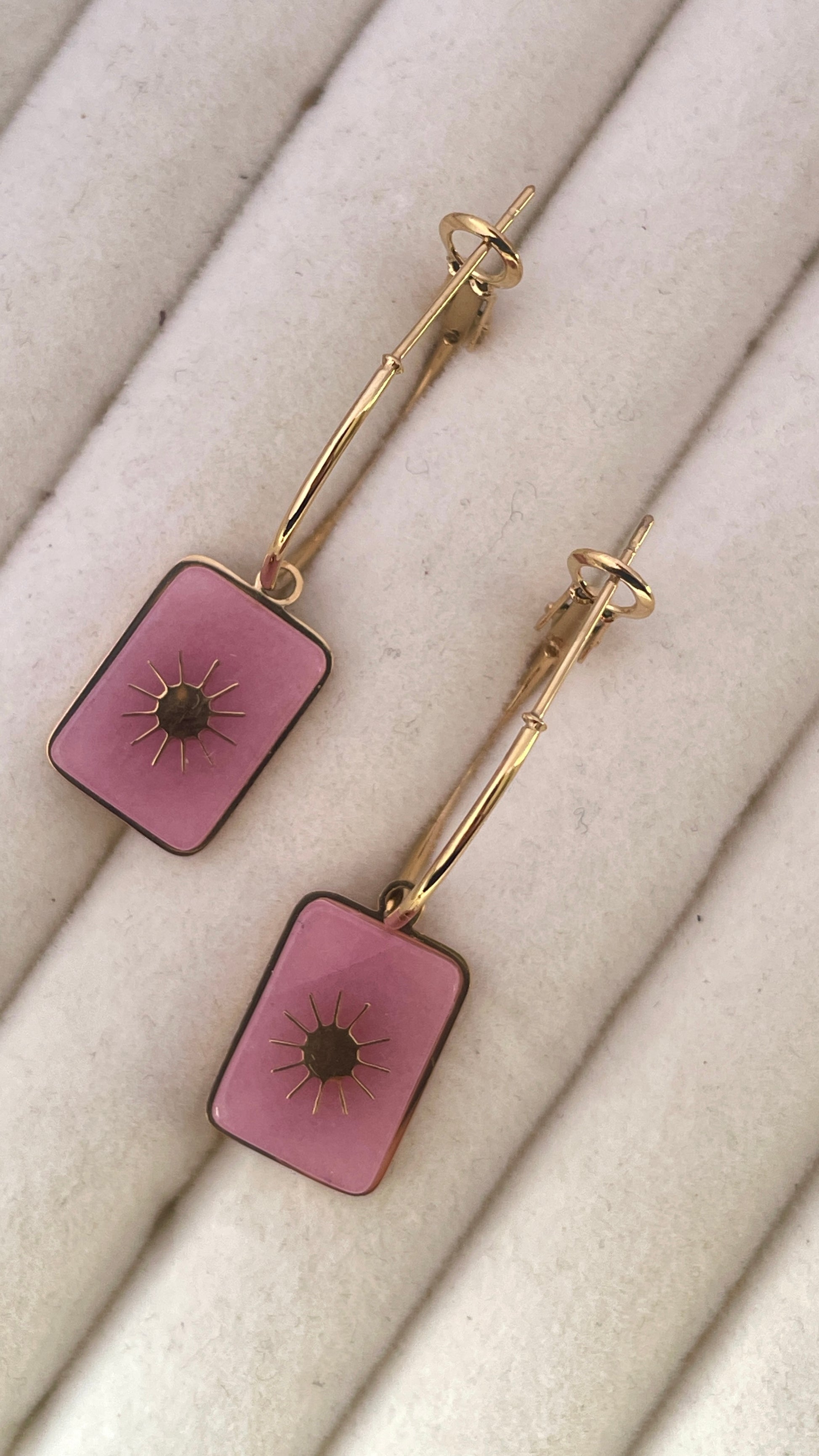 Sonnenstrahl Rosa Ohrhänger | Hochwertiger Schmuck