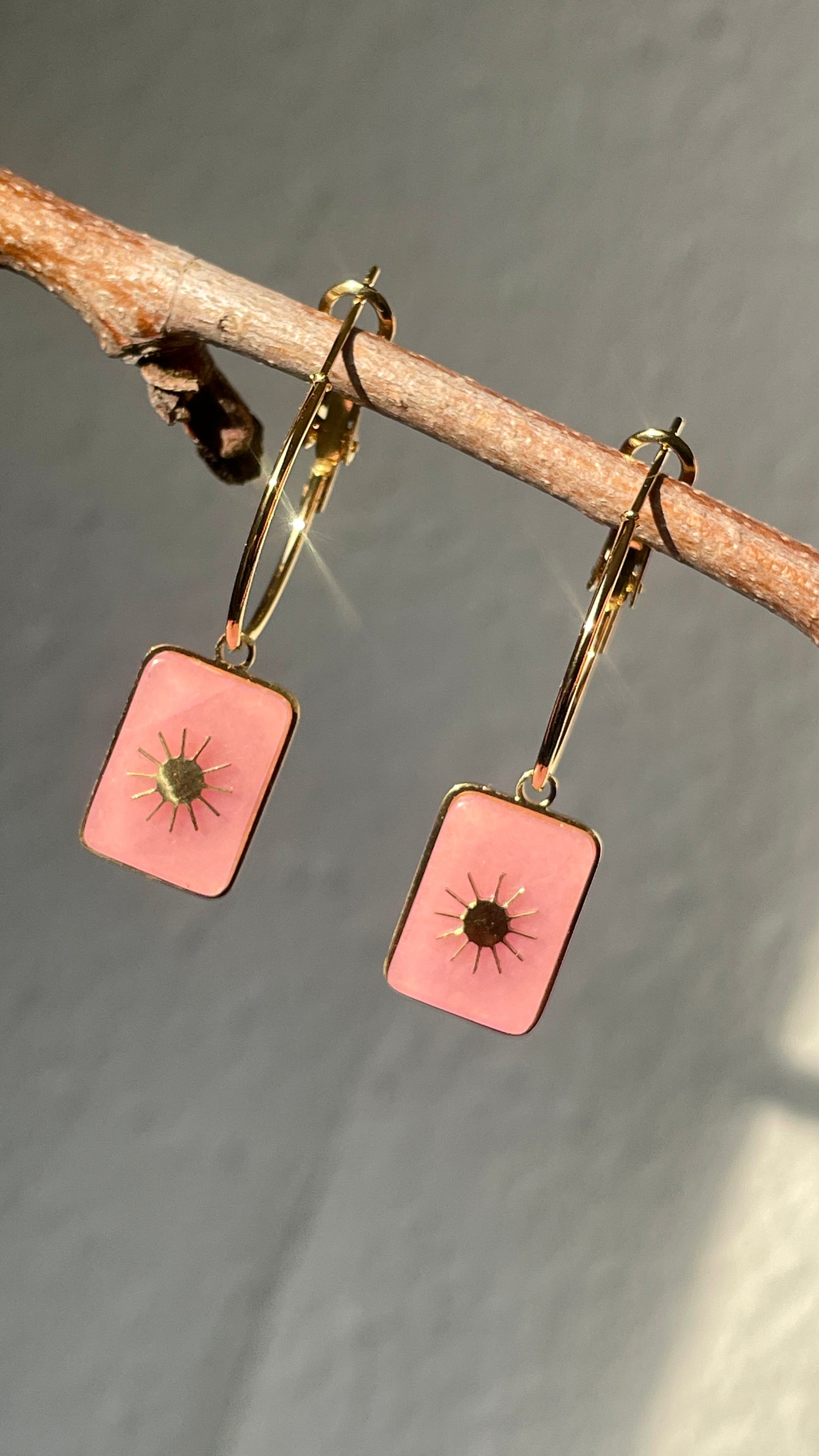 Sonnenstrahl Rosa Ohrhänger | Hochwertiger Schmuck