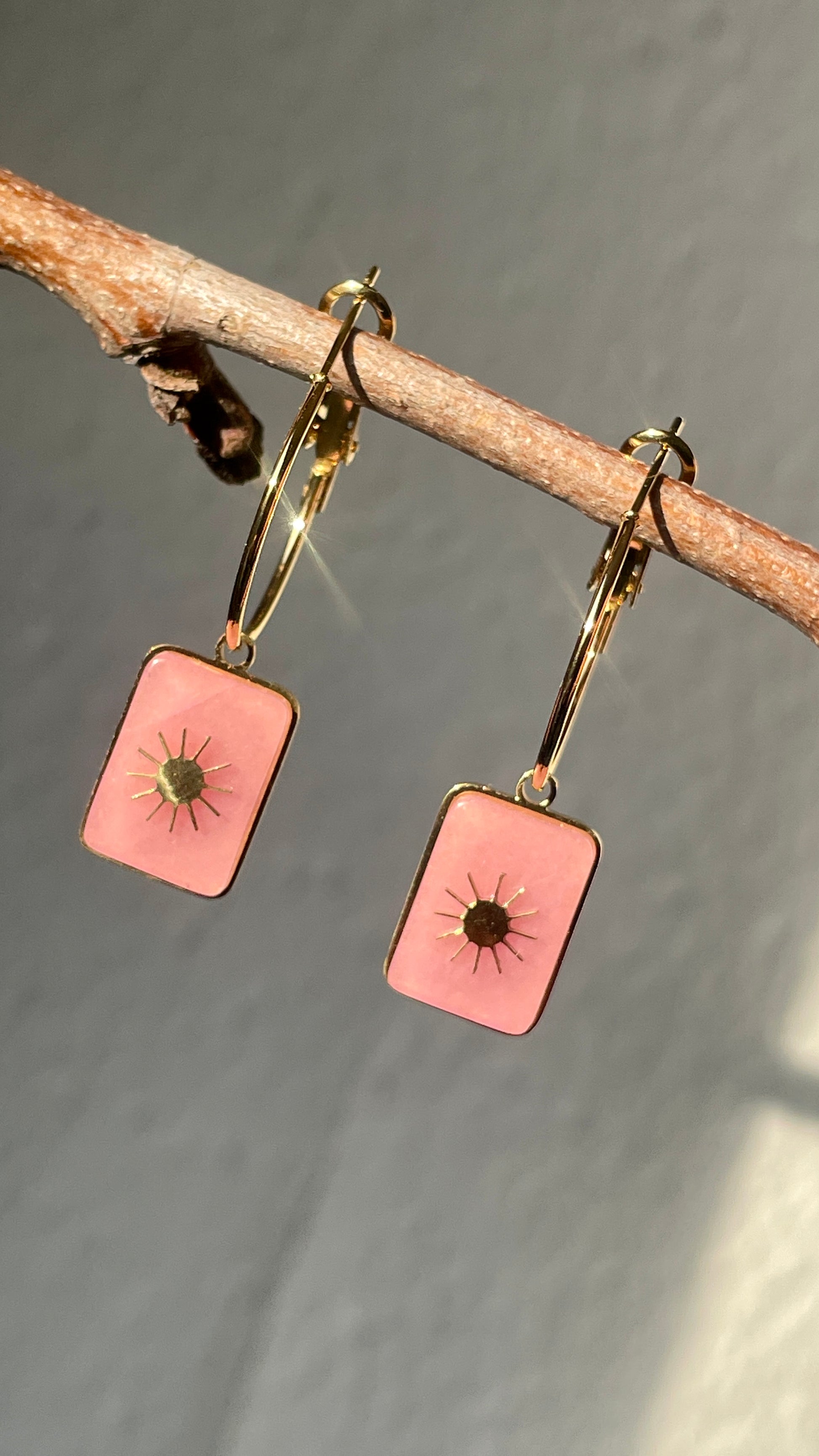 Sonnenstrahl Rosa Ohrhänger | Hochwertiger Schmuck