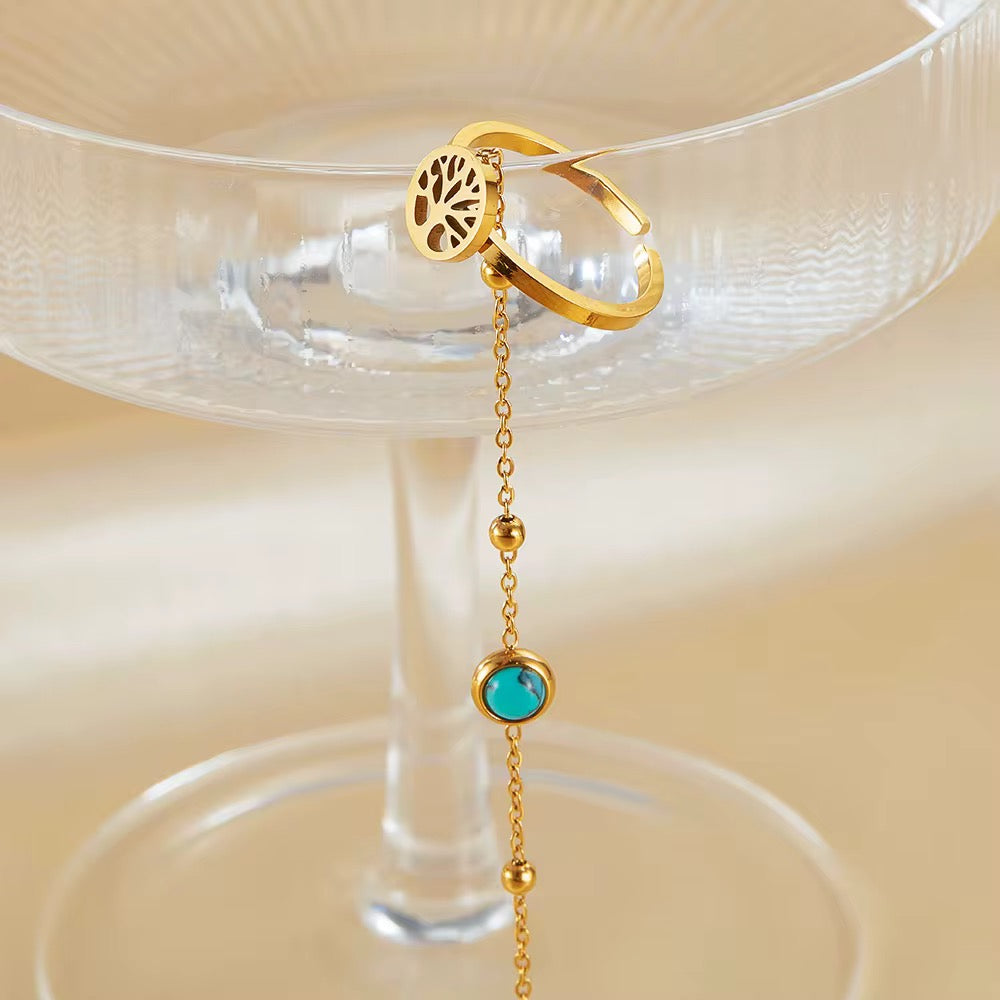 Baum des Lebens Hand-kette mit Ring
