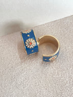 Blaue Blüten Creolen | Eleganter Schmuck