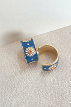 Blaue Blüten Creolen | Eleganter Schmuck