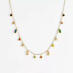 Rainbow Charm Funkelnde Edelstein-Halskette
