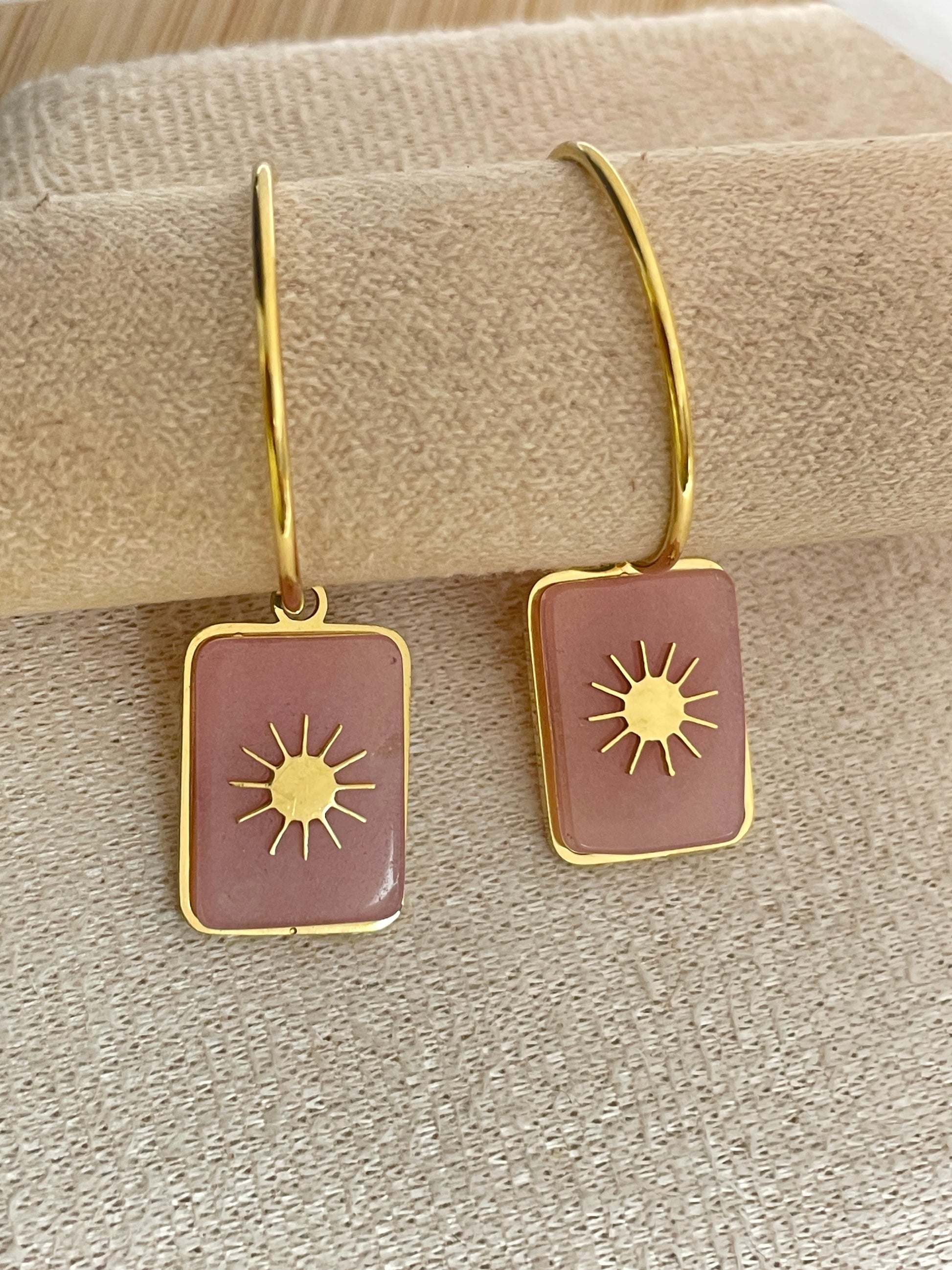 Sonnenstrahl Rosa Ohrhänger | Hochwertiger Schmuck