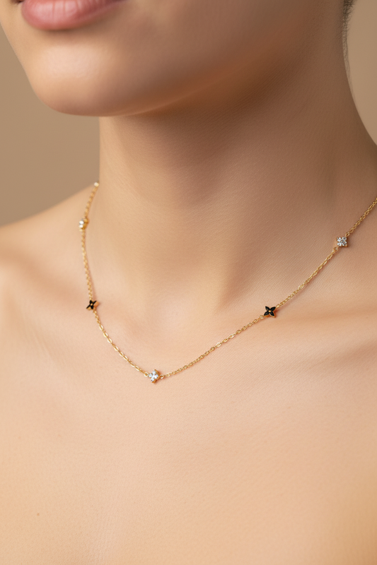 Glücksklee Funkeln Halskette | Eleganter Schmuck
