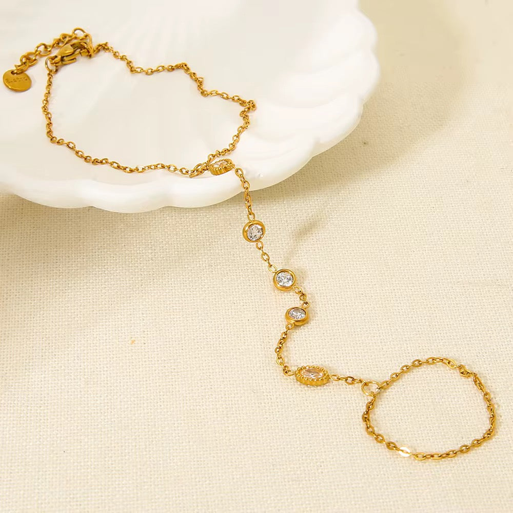 Goldener Hand-Armkette mit Zirkonia