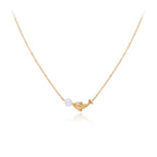 Goldene Delfin-Halskette mit Perle – “Ozean Delfin”
