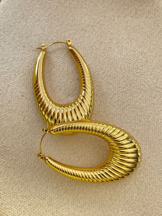Ovale lange Ohrhänger | Eleganter Schmuck