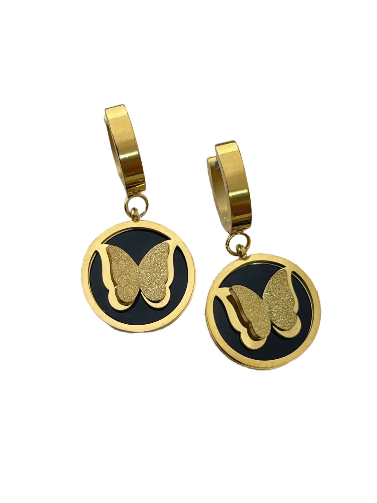 Runde Schmetterlings-Creolen | Eleganter Schmuck